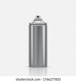 Steel spray can on a transparent background. Vector illustration
