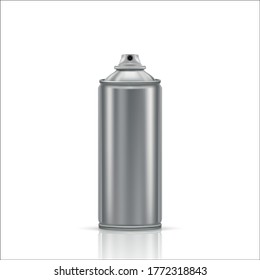 Steel spray can on a white background. Vector illustration