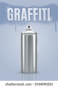 Steel spray paint for graffiti. Vector illustration