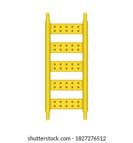 Steel stair or ladder vector icon. Part of scaffolding stairway rolling tower or staircase with ringlock system. Safety equipment tool use to climbing, working on high building in construction site. 