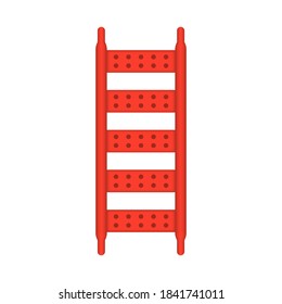 Steel stair or ladder vector icon. Part of scaffolding stairway rolling tower or staircase with ringlock system. Safety equipment tool use to climbing, working on high building in construction site. 