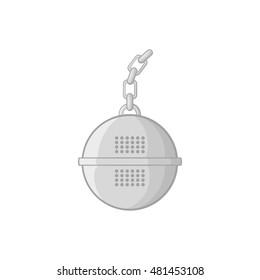 Steel strainer icon in black monochrome style on a white background vector illustration