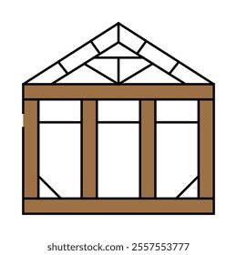 steel structure line icon vector. steel structure sign. isolated symbol illustration