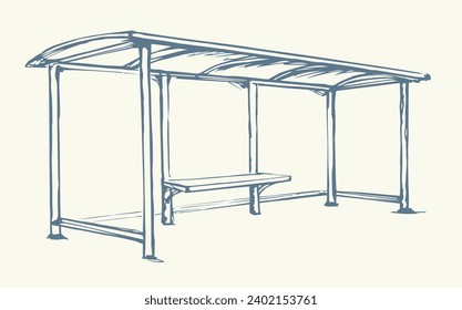 Dibujo de vectores. Cubierta de una parada de transporte