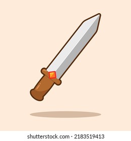 Steel sword isolated in cartoon style