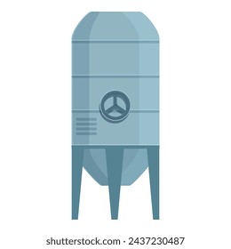 Steel tank of wine icon cartoon vector. Wine production factory. Drink alcohol