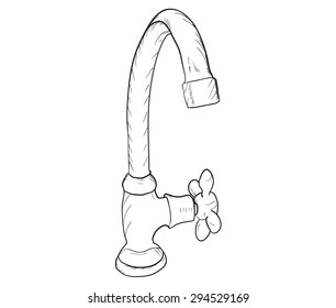 Steel tap on white background. EPS8 vector illustration