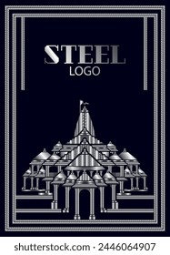 steel temp al of India Structure of steel for building construction on sky background.