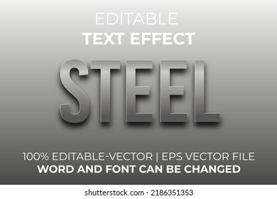 Steel Text Effect, Easy To Edit