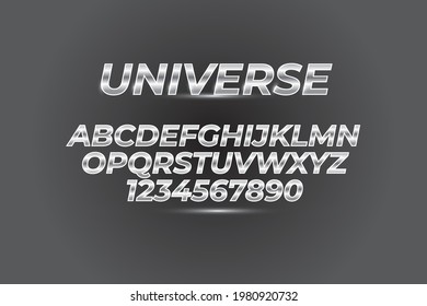 Steel text effect with gradation colour