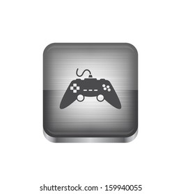 steel theme console video game button icon
