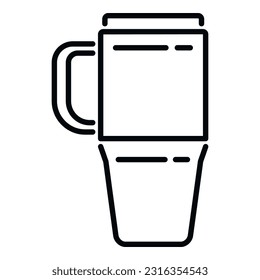 Steel thermo cup icon outline vector. Plastic mug. Travel flask