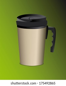 steel thermos mug with handle for hot drinks