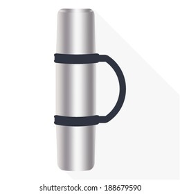steel thermos vector 