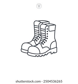 Steel Toed Boots icon symbol vector illustration isolated on white background