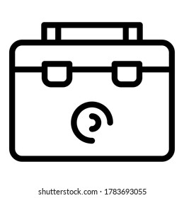 Steel tool box icon. Outline steel tool box vector icon for web design isolated on white background