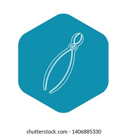 Steel tooth extraction instrument icon. Outline illustration of steel tooth extraction instrument vector icon for web