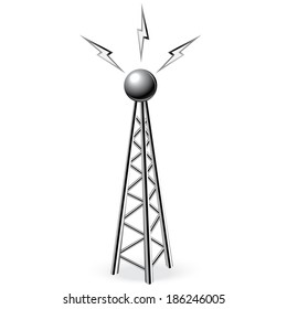  steel tower with metal antenna