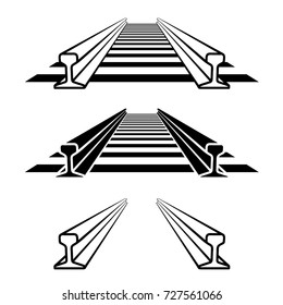 símbolo del perfil de la vía ferroviaria del tren de acero