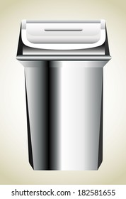 Steel trash can