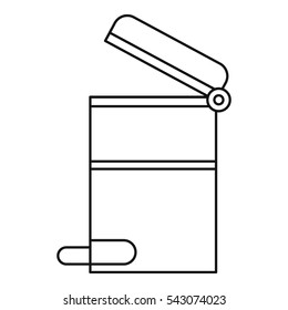 Steel trashcan icon. Outline illustration of steel trashcan vector icon for web