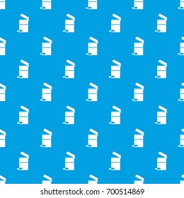 Steel trashcan pattern repeat seamless in blue color for any design. Vector geometric illustration