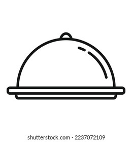Steel tray icon outline vector. Food dinner. Service restaurant