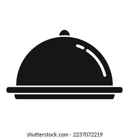 Steel tray icon simple vector. Food dinner. Service restaurant