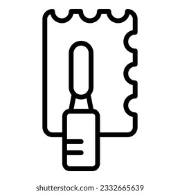 Steel trowel icon outline vector. Site stone. Hard cement