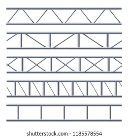 Giro de acero sin fisuras en blanco. Construcción utilizada para puentes de larga duración, banners, carteles y decoración de varias industrias. Ilustración realista de vectores sobre fondo blanco