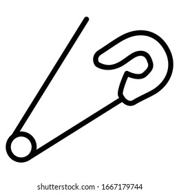 Steel Unlocked Safety Pin Concept Vector Icon Design, Tailor and Sewing  accessory on White background