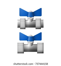 Steel valve butterfly vector illustration. Equipment for pipes.