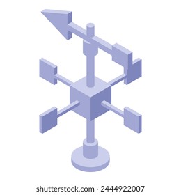 Steel vane icon isometric vector. Wind weather. Sky arrow