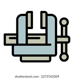 Steel vice icon outline vector. Wood tool. Repair man