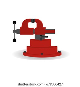  Steel vise tool on white background. vector illustration