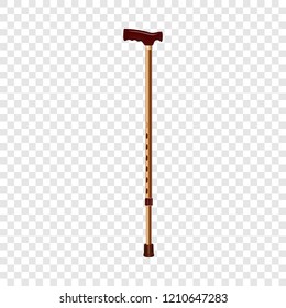 Steel walk stick icon. Realistic illustration of steel walk stick vector icon for web design on transparent background for web