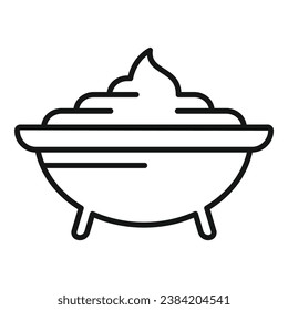 Steel wasabi pot icon outline vector. Stem eating dinner. Asian fresh healthy food