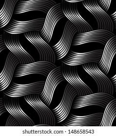 Steel wavy geometric seamless pattern.