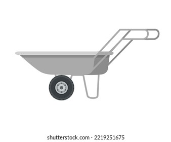 Ilustración vectorial del equipo de construcción de carretillas de acero aislado en fondo blanco
