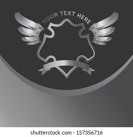 steel wing shield ribbon art