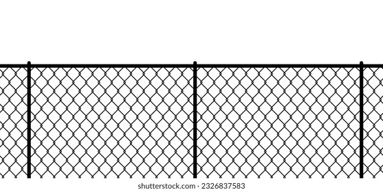 Stahldrahtkette. Ketten-Zaun. Sicherheitszaun-Muster. Nahtlose Kettenverbindungszaun. Drahtgitterstahlsymbol. Kettenglied aus Gittermetall. Metallisches Zaunmuster.