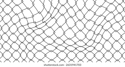 Corrente de arame de aço cerca padrão sem costura. Reticulado de metal com losango, silhueta em forma de diamante. Fundo da cerca da grade.