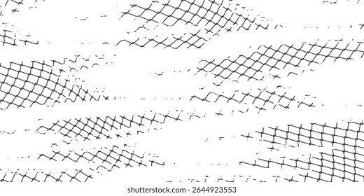 Steel wire chain link fence seamless pattern. Metal lattice with rhombus, diamond shape silhouette. Grid fence background.