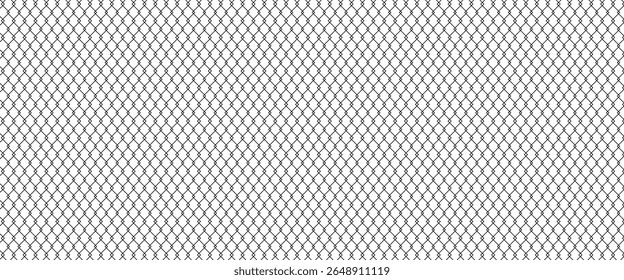 Corrente de arame de aço cerca padrão sem costura. Reticulado de metal com losango, silhueta em forma de diamante. Fundo da cerca da grade.