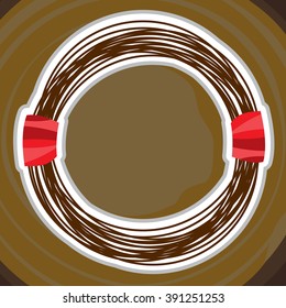 Steel wire rope cable in cartoon style.
