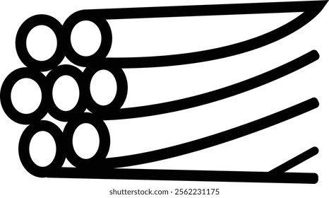 steel wire rope icon, abstract stranded strong metal cable clamp Wire Rope Sling silhouette graphic design elements, isolated on transparent background, used for mobile apps, web site or ui.