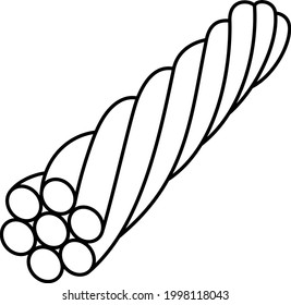 Steel Wire Rope. Vector Outline Icon.