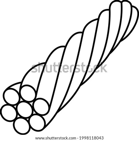Steel wire rope. Vector outline icon.