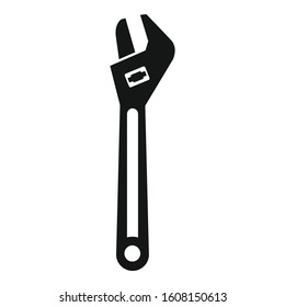 Steel wrench icon. Simple illustration of steel wrench vector icon for web design isolated on white background