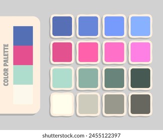 steelblue palevioletred powderblue ivory color palette, colour matching, rgb colors, harmonious colours catalog sample, design and edit idea